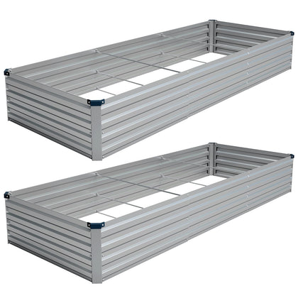 Vengarus two-pack raised beds during assembly for a tidy setup.