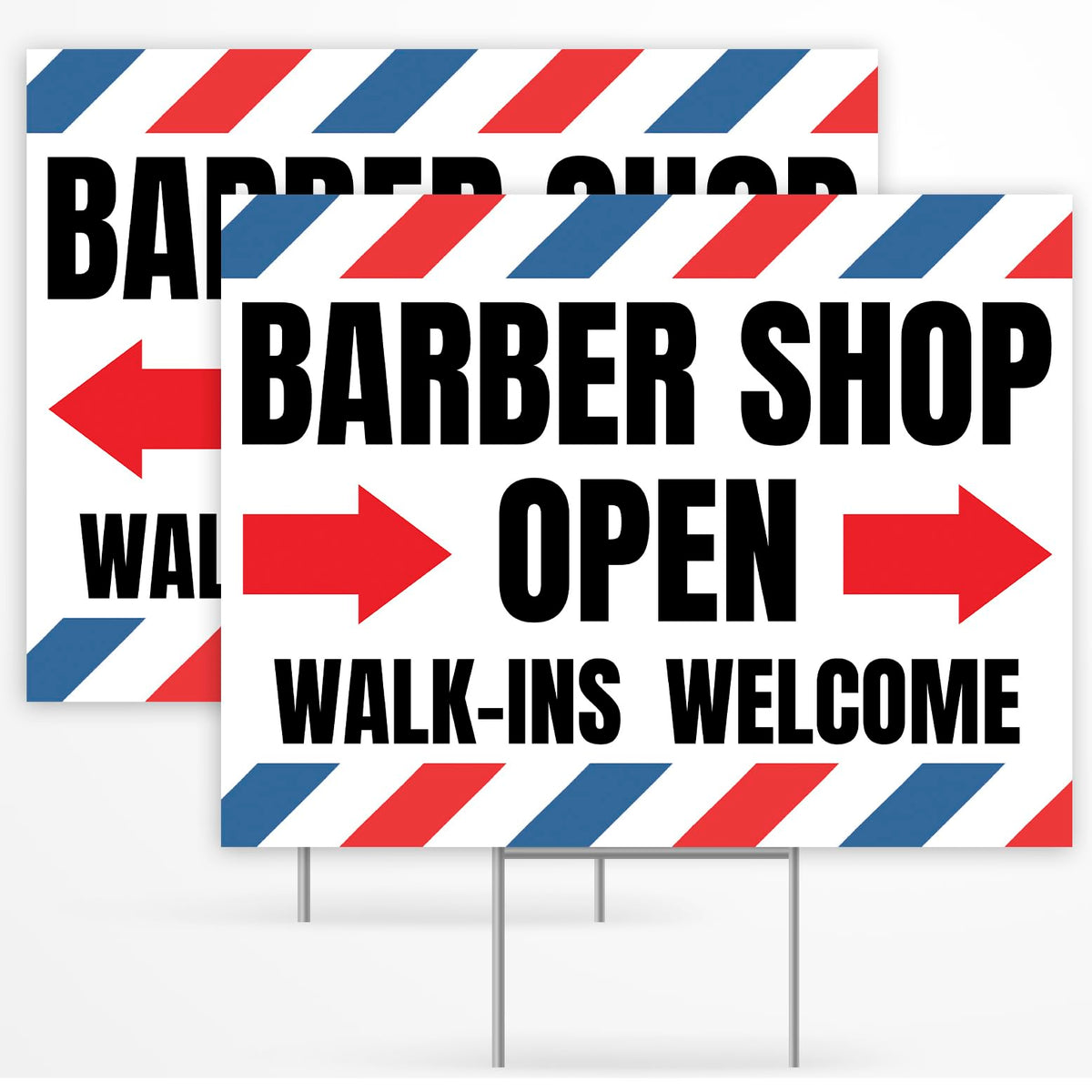 Venicor Barber Sign 2pc double-sided display attracts local attention outdoors
