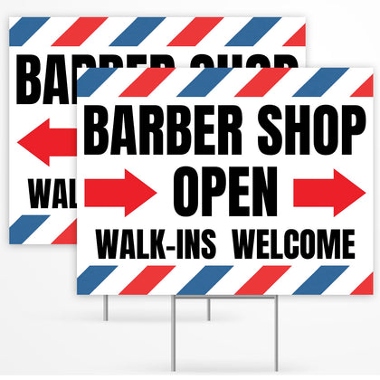 Venicor Barber Sign 2pc double-sided display attracts local attention outdoors