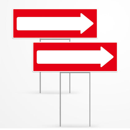 Venicor directional arrow sign 17x6 double-sided outdoors boosts visibility from both directions.