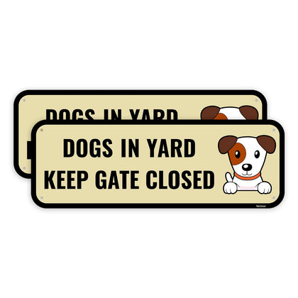Venicor dog yard sign close gate 2pc with bold colors for outdoor visibility