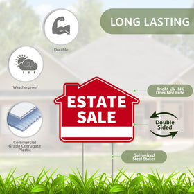 Venicor estate sign set of 3 with stakes, quick setup for multiple locations.