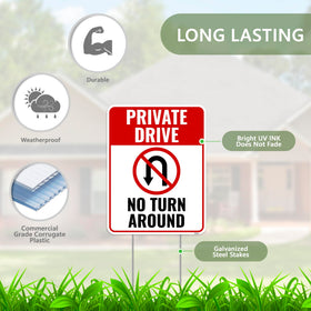 Venicor two-sign set with metal stakes ready for outdoor installation