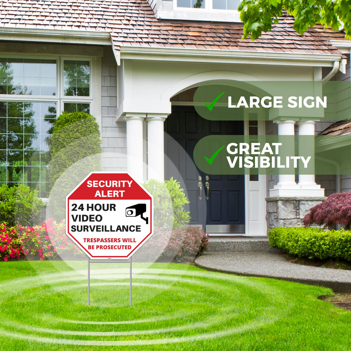 Venicor bright warning graphic increases distance legibility for passersby.