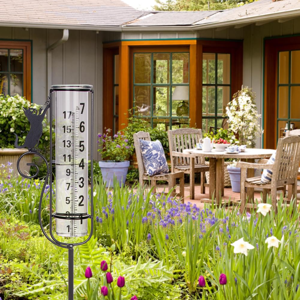 Venniy 7-inch glass tube readout provides easy rainfall visibility from a distance.