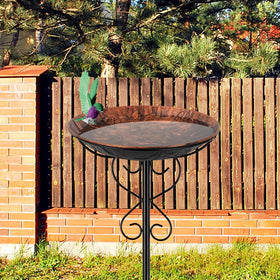 Venniy bird bath with removable basin enables quick cleaning and maintenance.