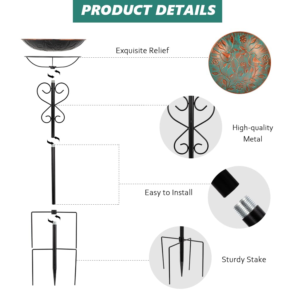 Venniy bird-feeder feature attracts diverse species with water and food.