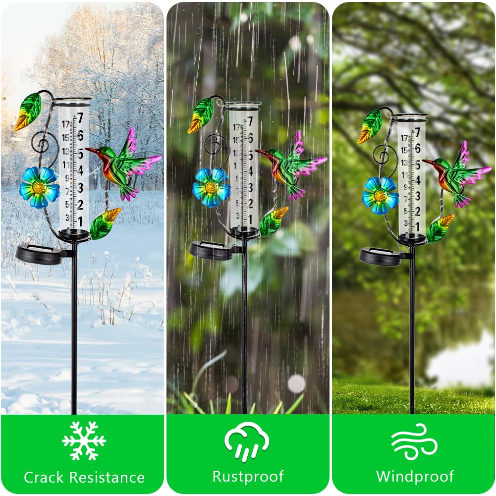 Venniy decorative rain gauge makes a thoughtful garden gift for enthusiasts.