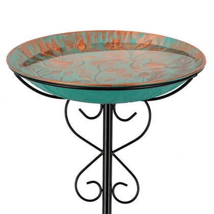 Venniy metal bird bath with green design enhances outdoor charm while inviting birds.