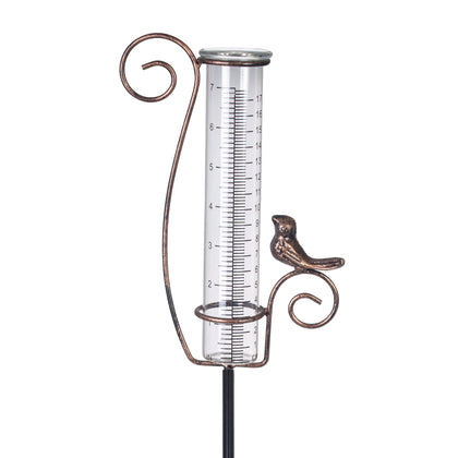 Venniy outdoor rain gauge 7inch glass reads inches and centimeters for precise garden planning.