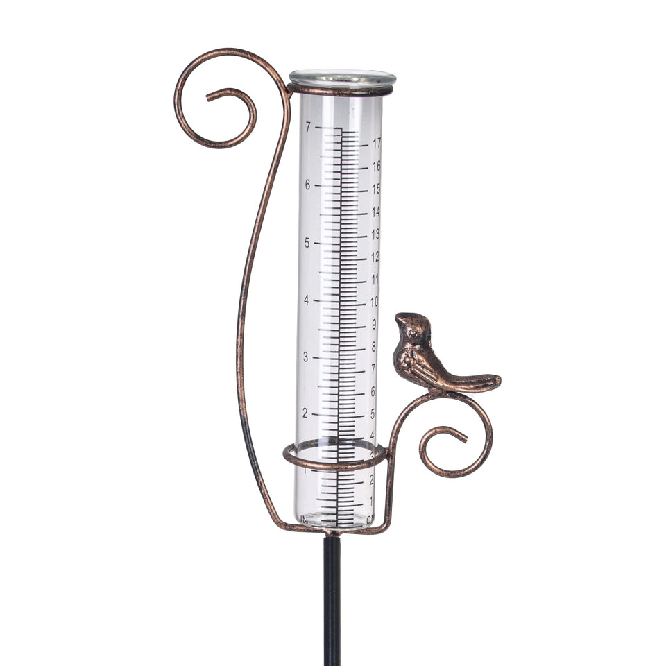Venniy outdoor rain gauge 7inch glass reads inches and centimeters for precise garden planning.