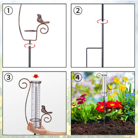 Venniy garden stake gauge blends with lawns and flower beds.