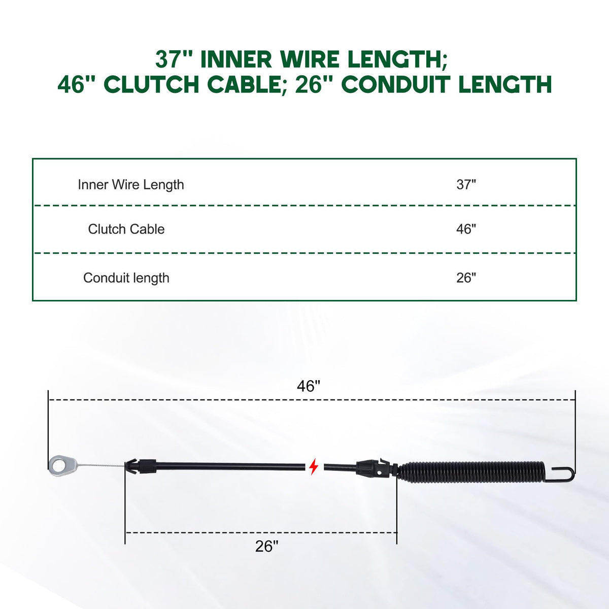 Venseri deck engagement cable for MTD 746-04092, reliable blade engagement during mowing.