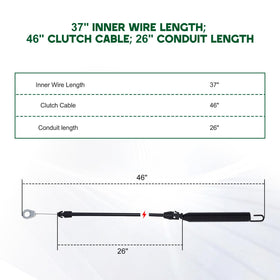 Venseri deck engagement cable for MTD 746-04092, reliable blade engagement during mowing.