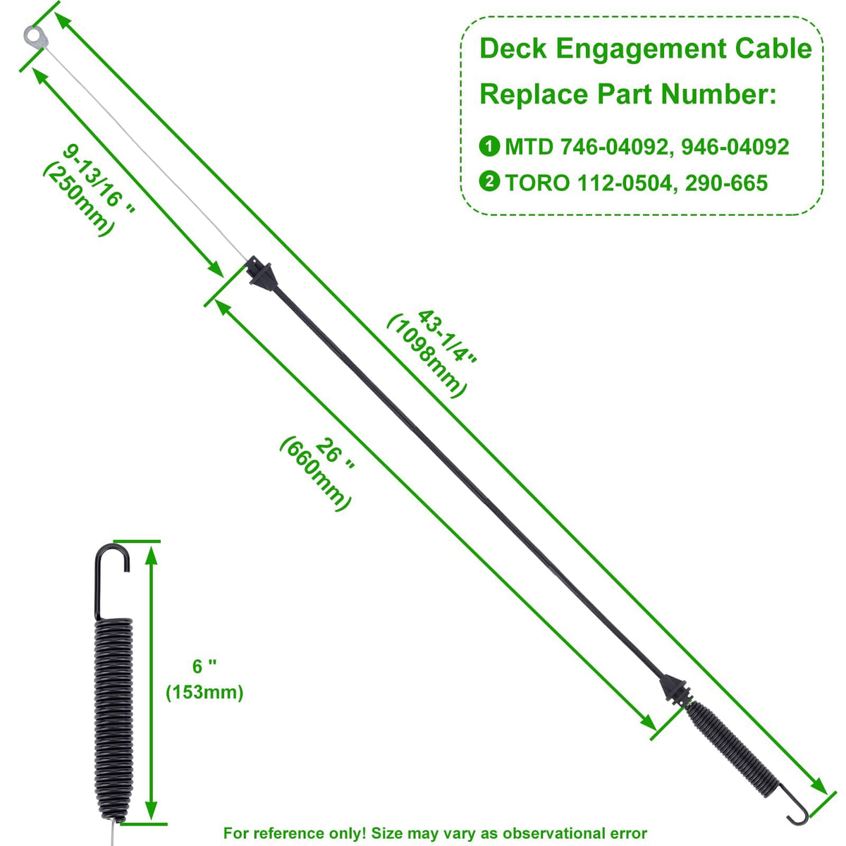 3-month warranty and responsive Venseri support for deck cable replacements.