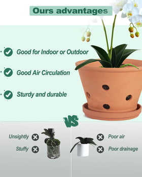 vensovo 2-pack terracotta orchid pots packaging and durability in transit