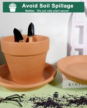 vensovo 3-pack terracotta saucers displayed together for display.