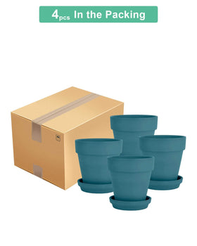 vensovo 6-inch breathable terracotta pot with saucer for plant care