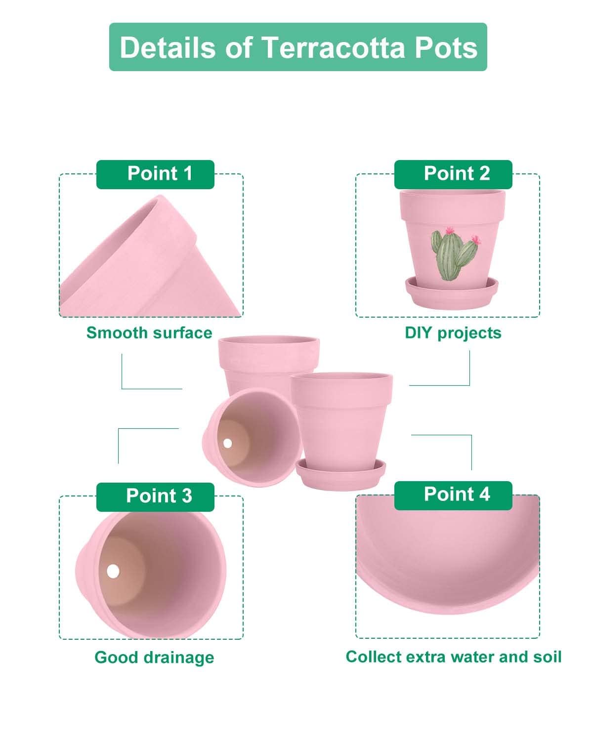 vensovo 6-inch peach pink terracotta pot with saucer enhances indoor balcony styling