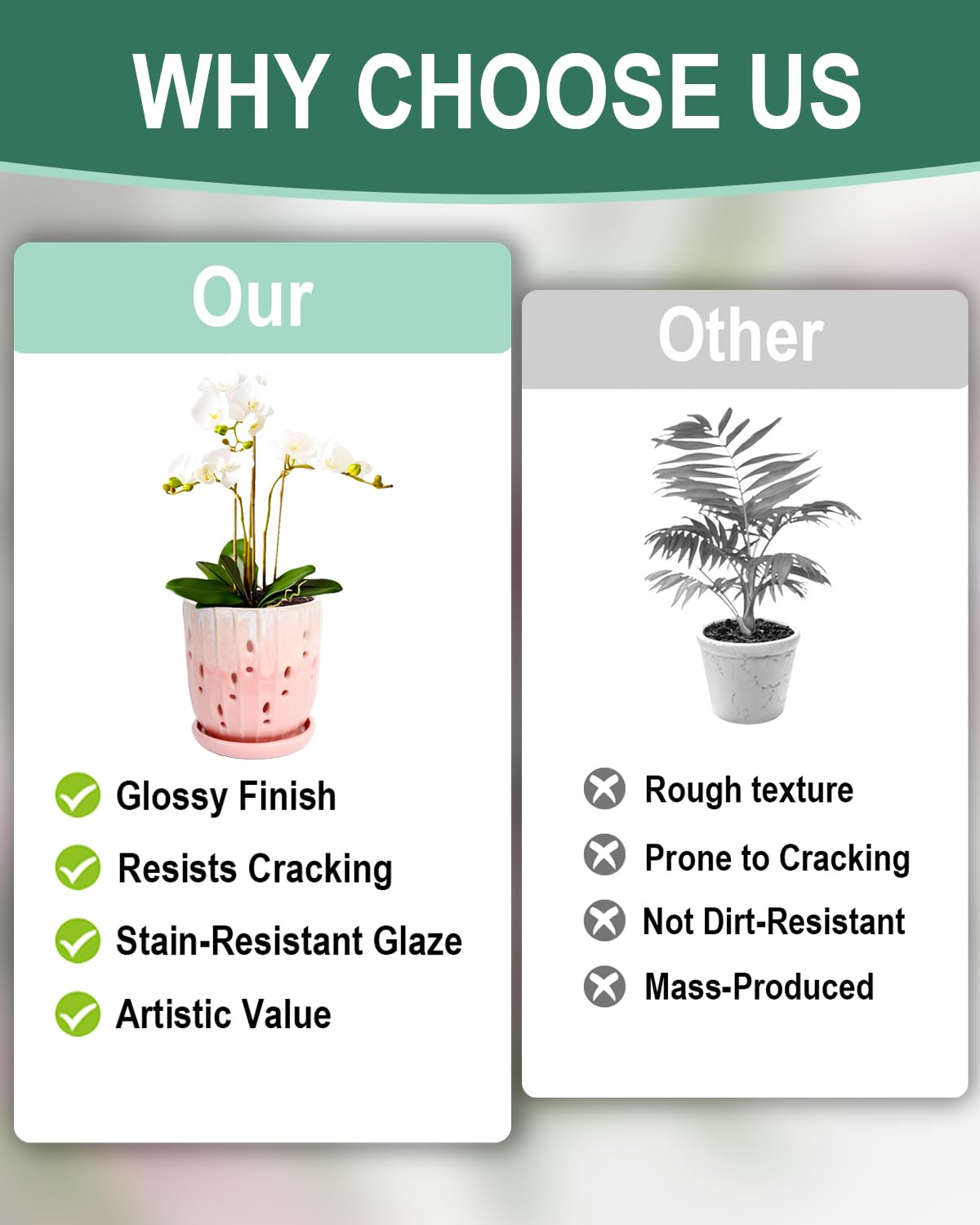 vensovo beginner-friendly ceramic pot designed for easy plant care