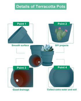 vensovo 6-inch indoor/outdoor clay pot for plants and herbs in stylish tone
