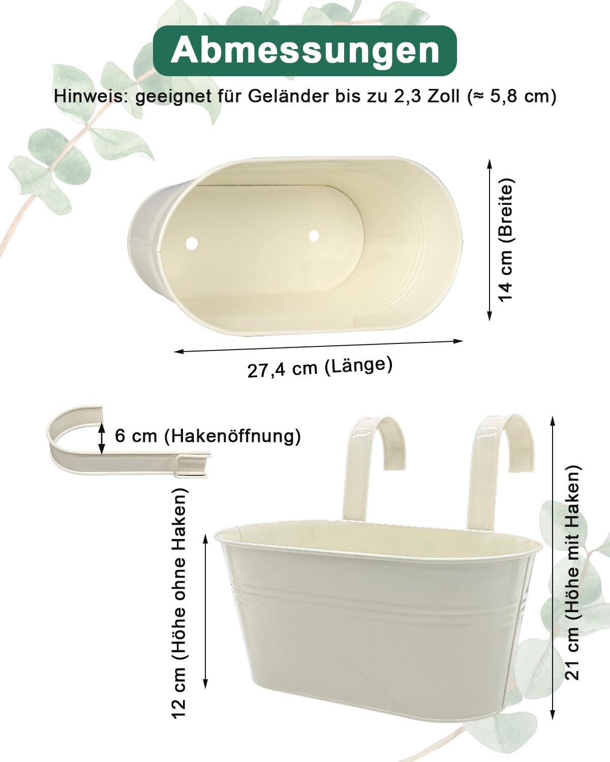 Vensovo detachable hooks allow quick conversion from hanging planter to shelf storage