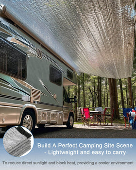 vensovo rv shade cloth with grommets ready for camping setup