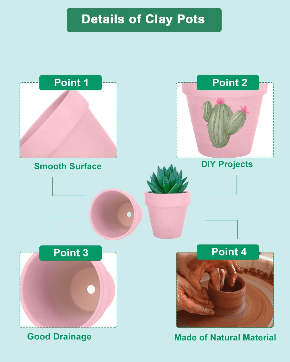 Vensovo durable terracotta pot set with crack resistance