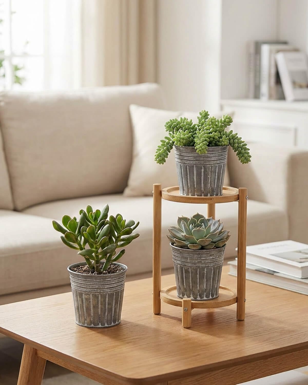 Vensovo vintage farmhouse silver finish planter for rustic decor