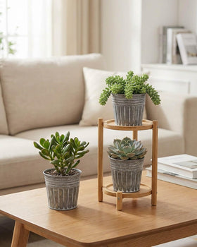 Vensovo vintage farmhouse silver finish planter for rustic decor