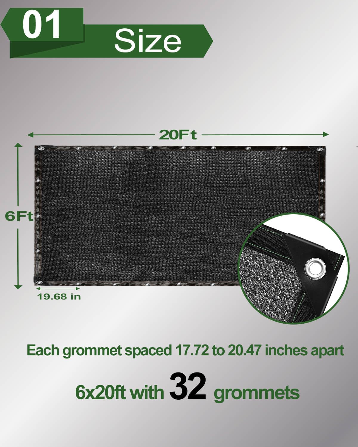 Vensovo garden shade mesh in black over plants for sun protection.