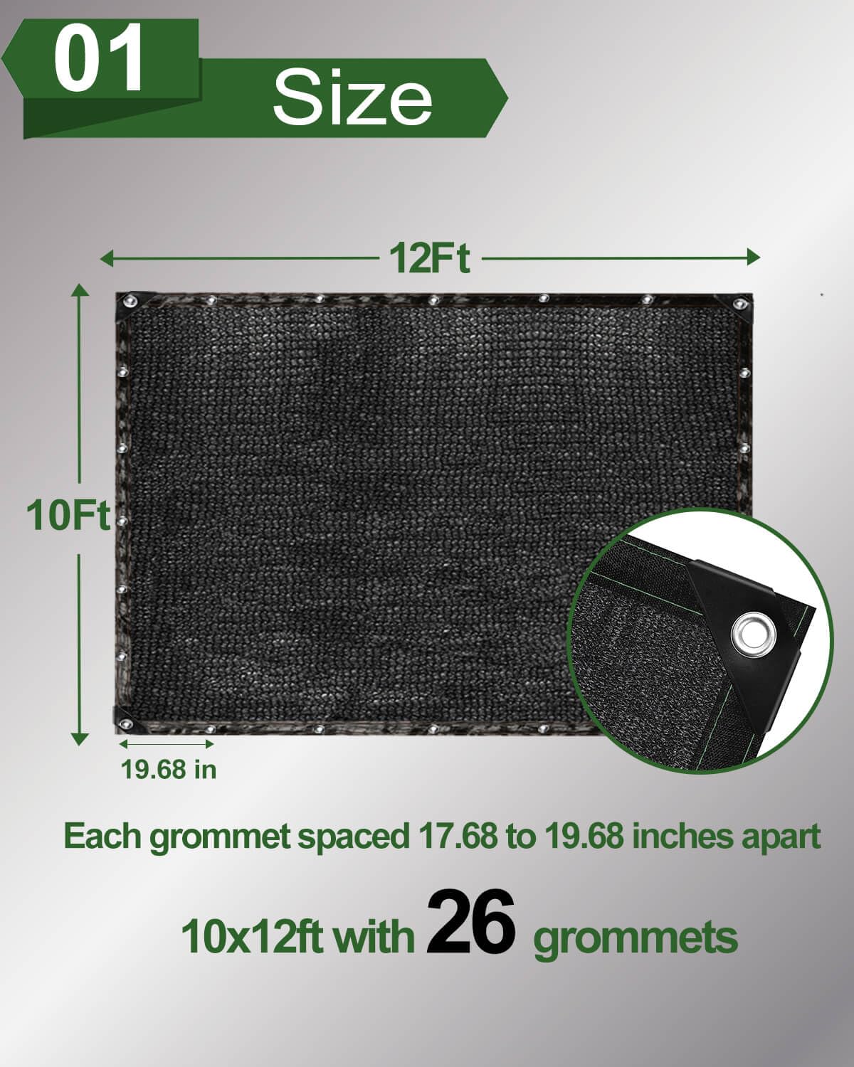 Vensovo heavy-duty shade mesh 10x12ft keeps spaces cooler and protected.