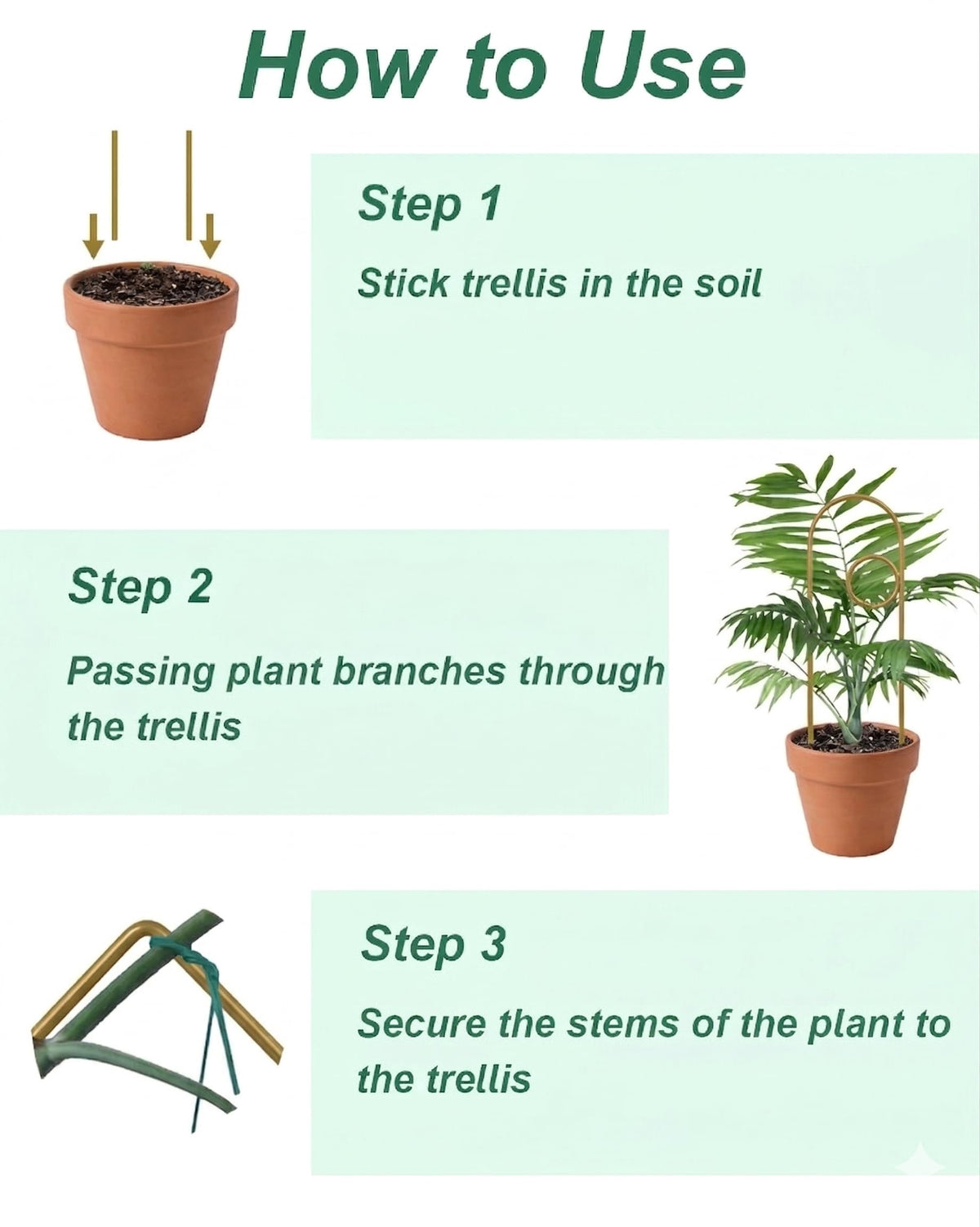 vensovo indoor garden trellis set in gold suits small pots and compact spaces.