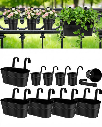 Vensovo oval railing planter showcases durable design, ideal for vertical gardening on fences.