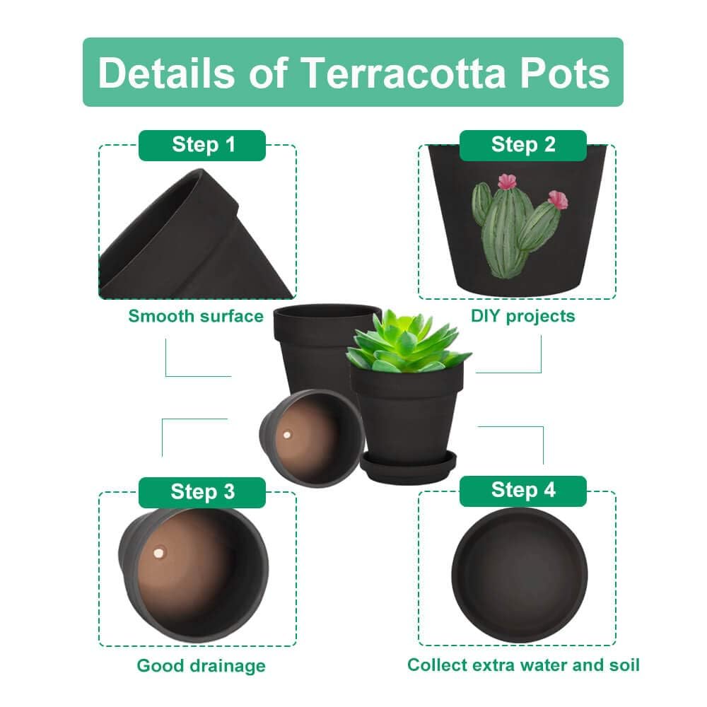 vensovo pack of 4 pots for indoor-outdoor décor and crafts