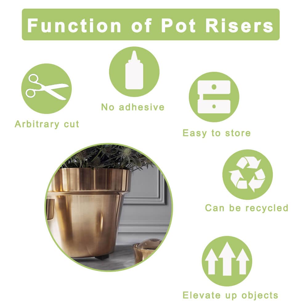 Vensovo Planter feet lift pots to protect wood and tile surfaces from moisture