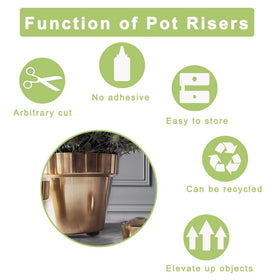 Vensovo Planter feet lift pots to protect wood and tile surfaces from moisture