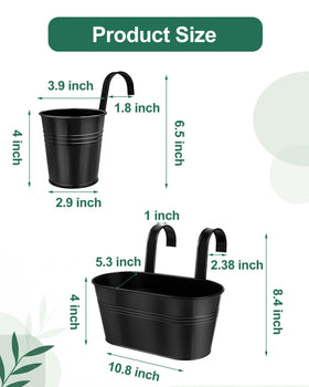 Vensovo round hanging bucket highlights compact 3.9-inch size for small herbs and succulents.