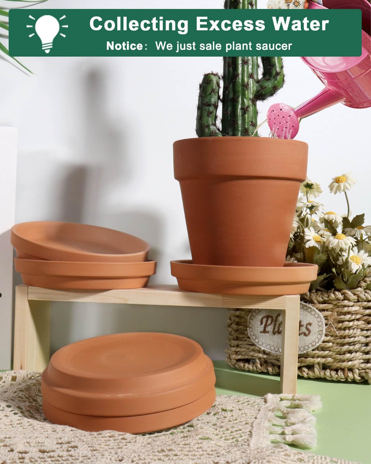 Vensovo saucer edge design collects drips for tidy plant displays.