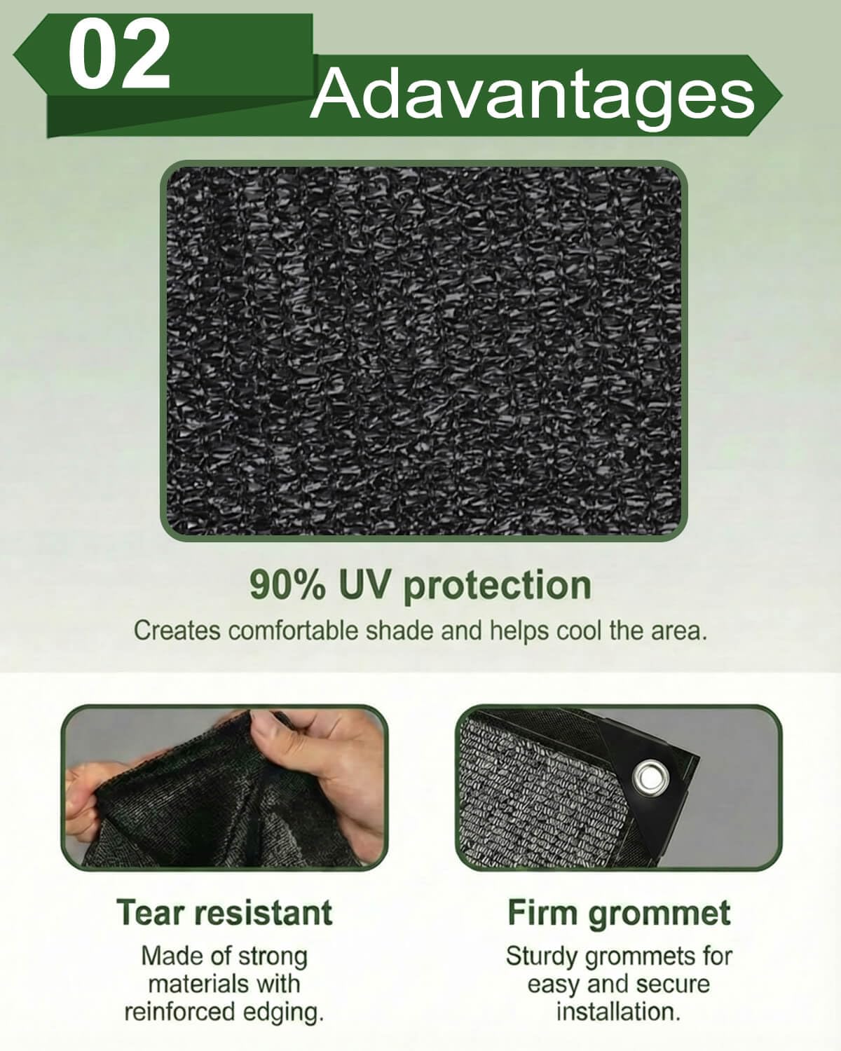 vensovo shade cloth close-up shows breathable weave meant for airflow