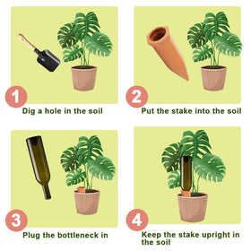 Vensovo spike inserted into soil shows easy setup for roots.