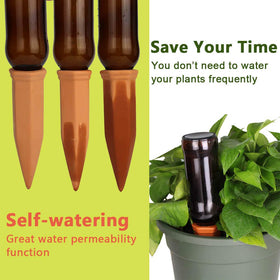 Vensovo terra cotta watering spikes demonstrate osmosis-driven moisture delivery.