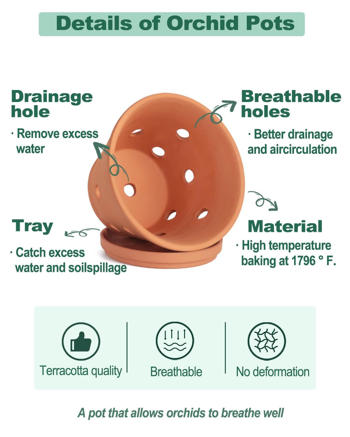 vensovo terracotta pot bottom drainage hole supports healthy roots
