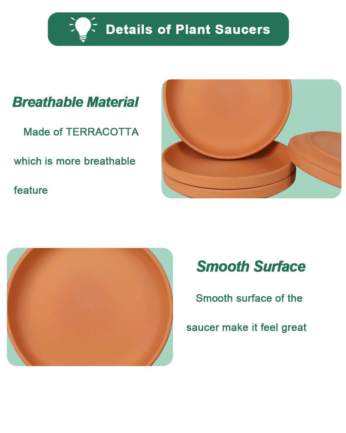 Vensovo terracotta saucer in outdoor use withstands weather and dirt.
