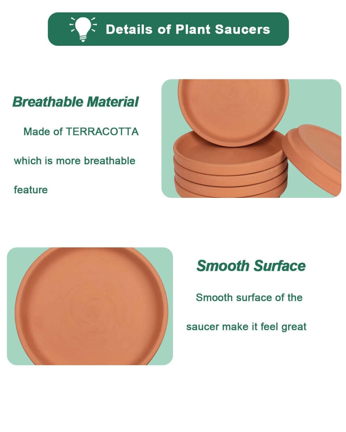 Vensovo sturdy clay tray keeps surfaces clean.