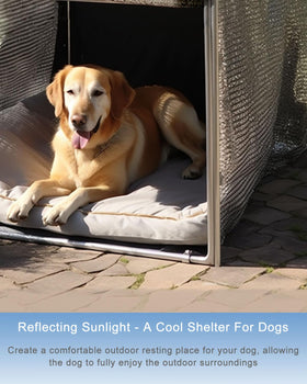 vensovo outdoor shade cloth at dog patio illustrating shaded comfort and ventilation