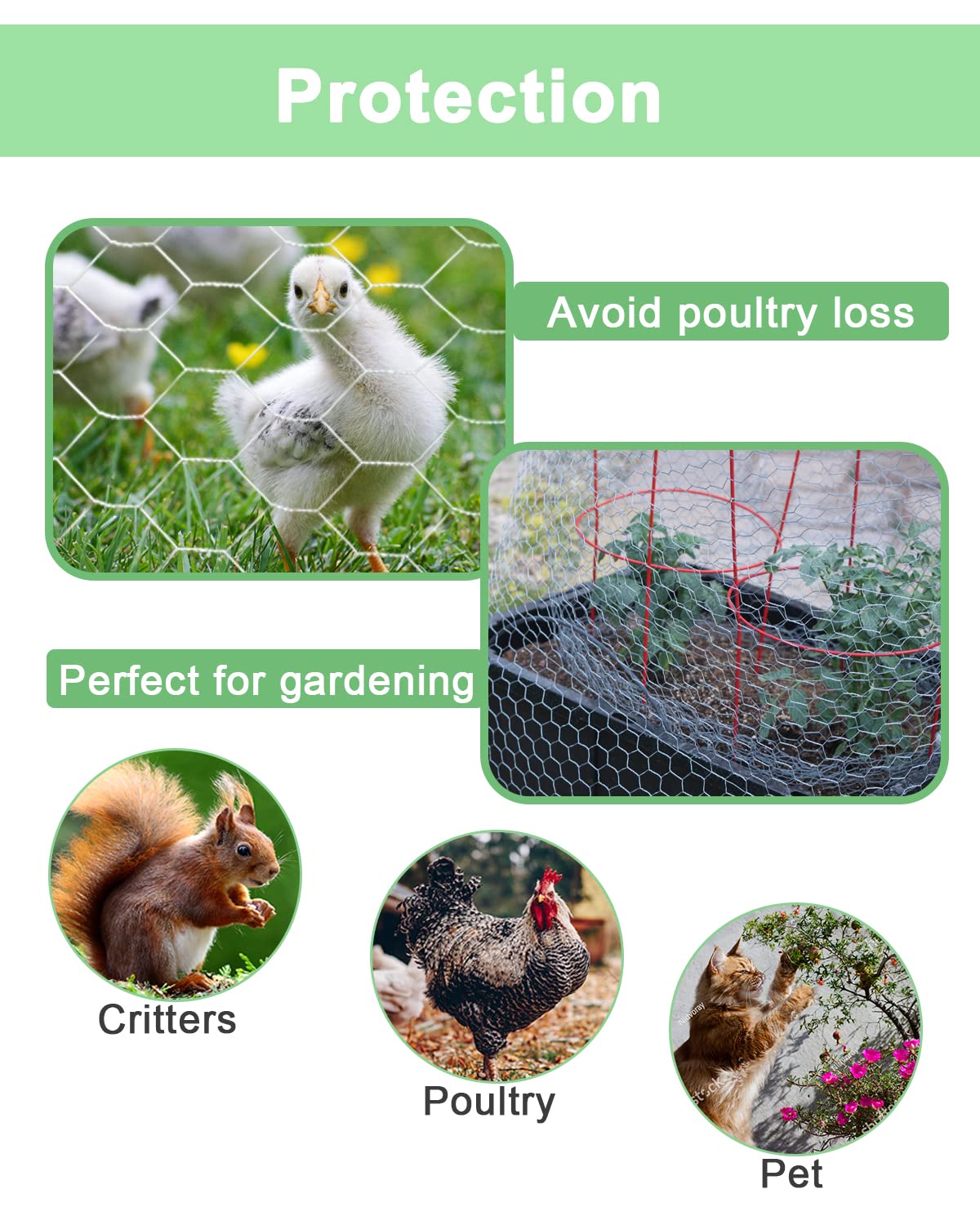 vensovo weather-resistant garden fence keeps small animals away from plants