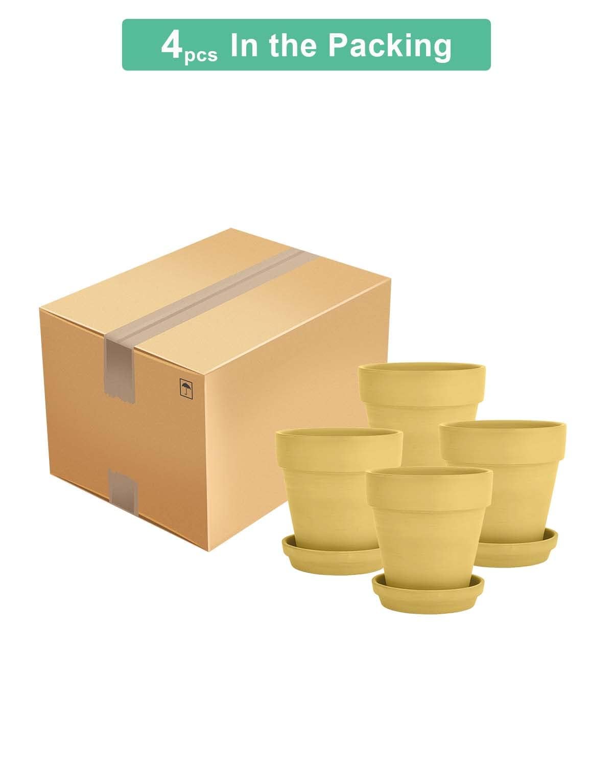 Vensovo wedding favor pot idea with bright yellow finish.