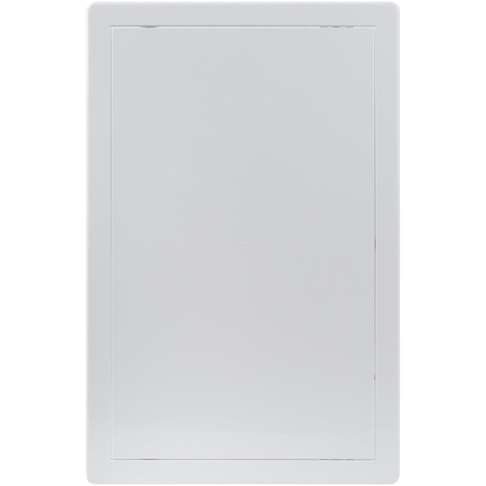 Vent Systems white ABS access panel front view for drywall openings with clean integration