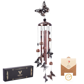 Ventyxa wind chimes outside 37-inch butterfly spinner for peaceful memories